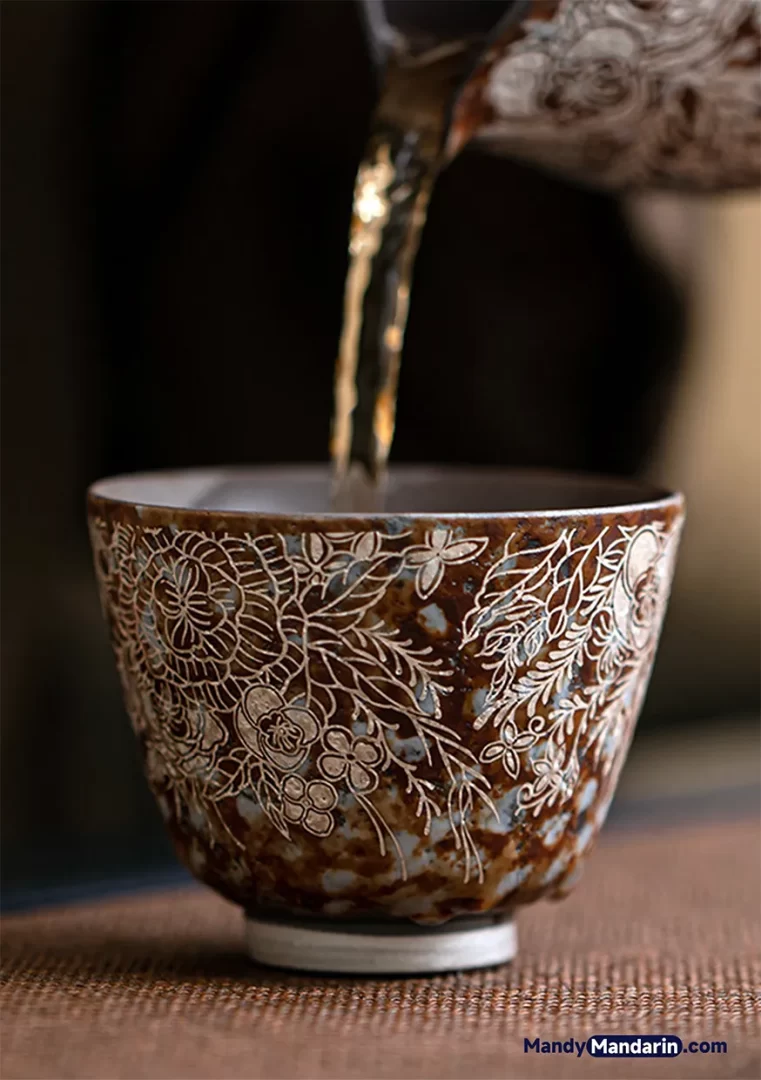 Floral Silver Tea Cup 繁花鎏银沉香杯（Fan Hua Liu Yin）-1